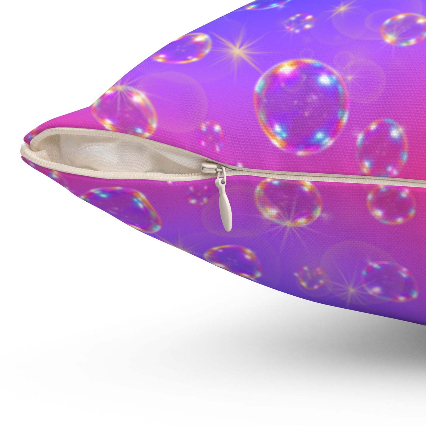 Purple/Pink Bubbles Spun Polyester Square Pillow