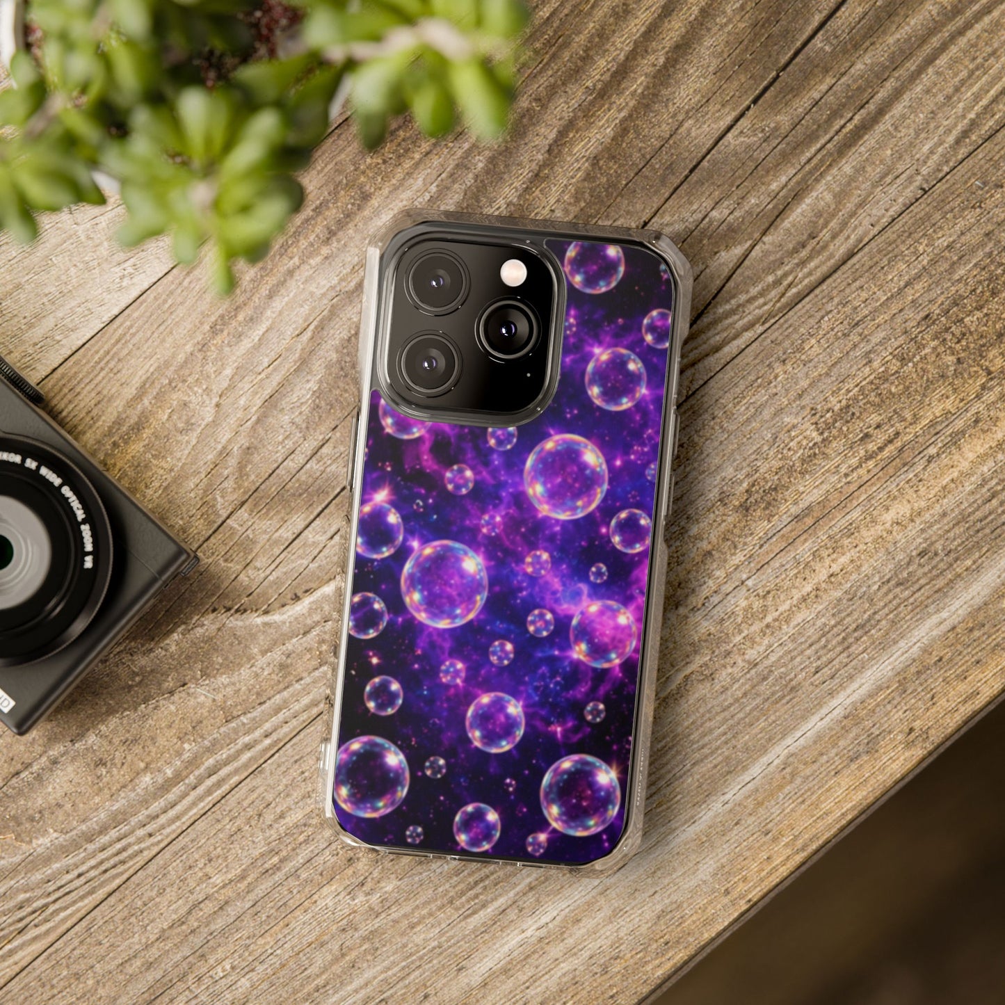 Cosmic Bubbles Magnetic Clear iPhone Impact Cases