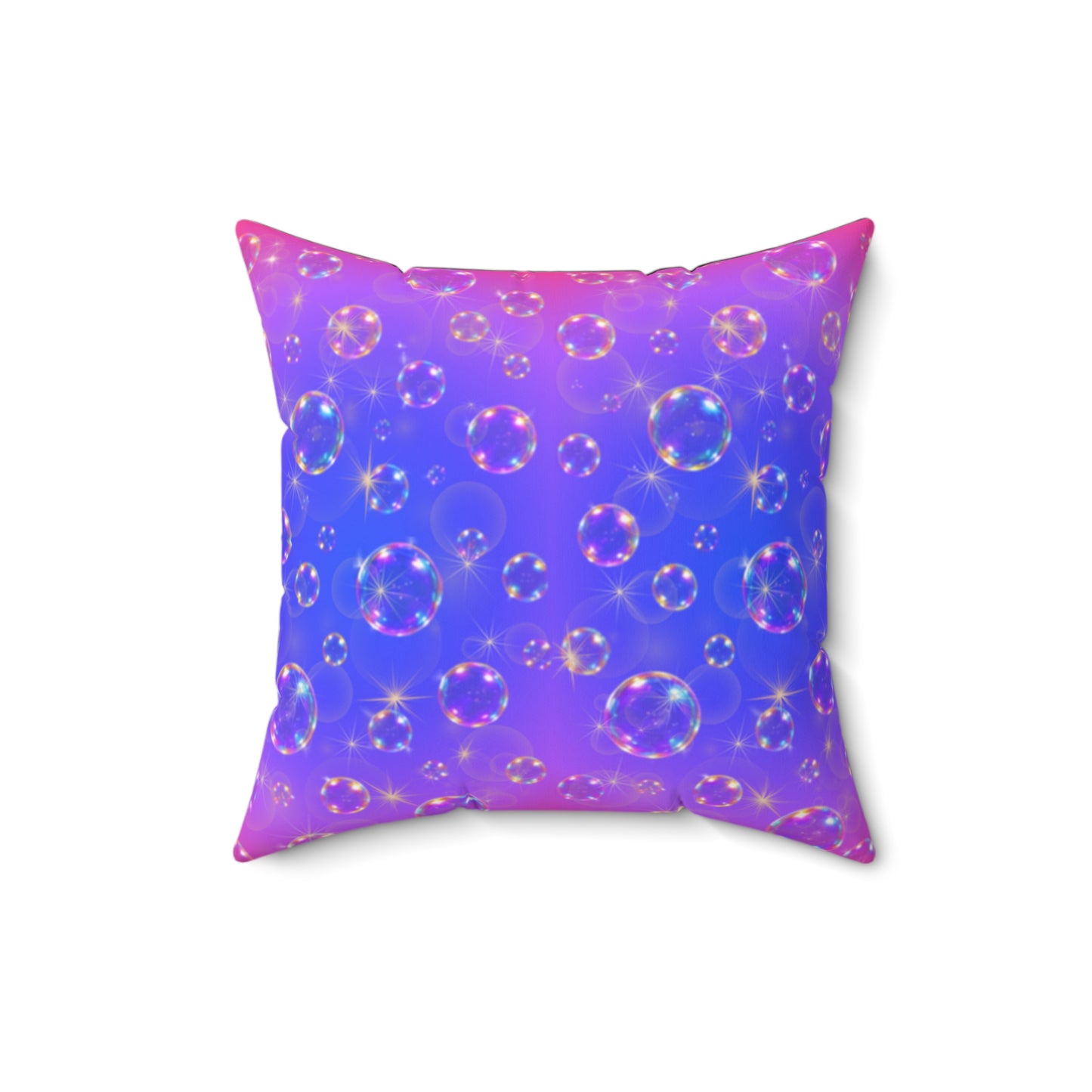 Purple/Pink Bubbles Spun Polyester Square Pillow