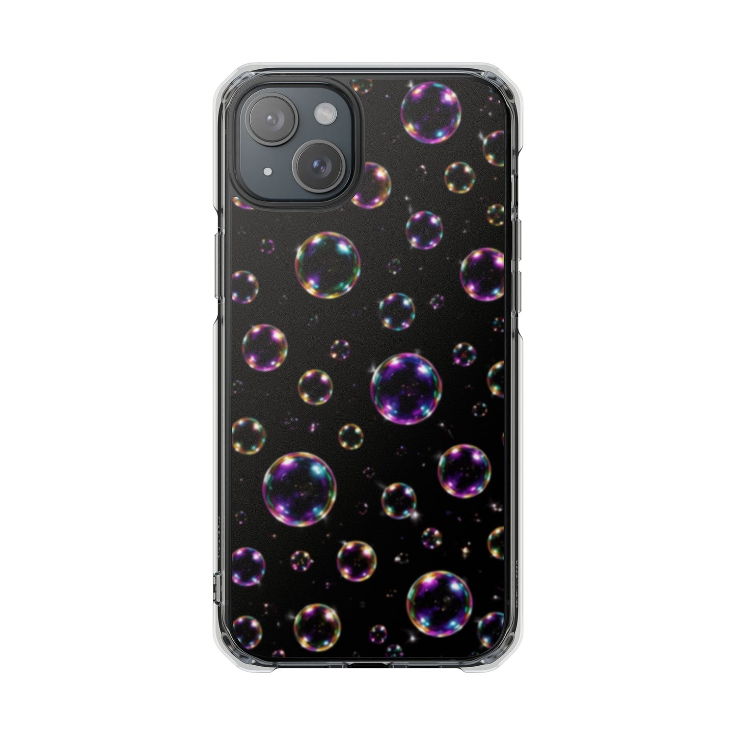 Black Bubbles Magnetic Clear iPhone Impact Cases