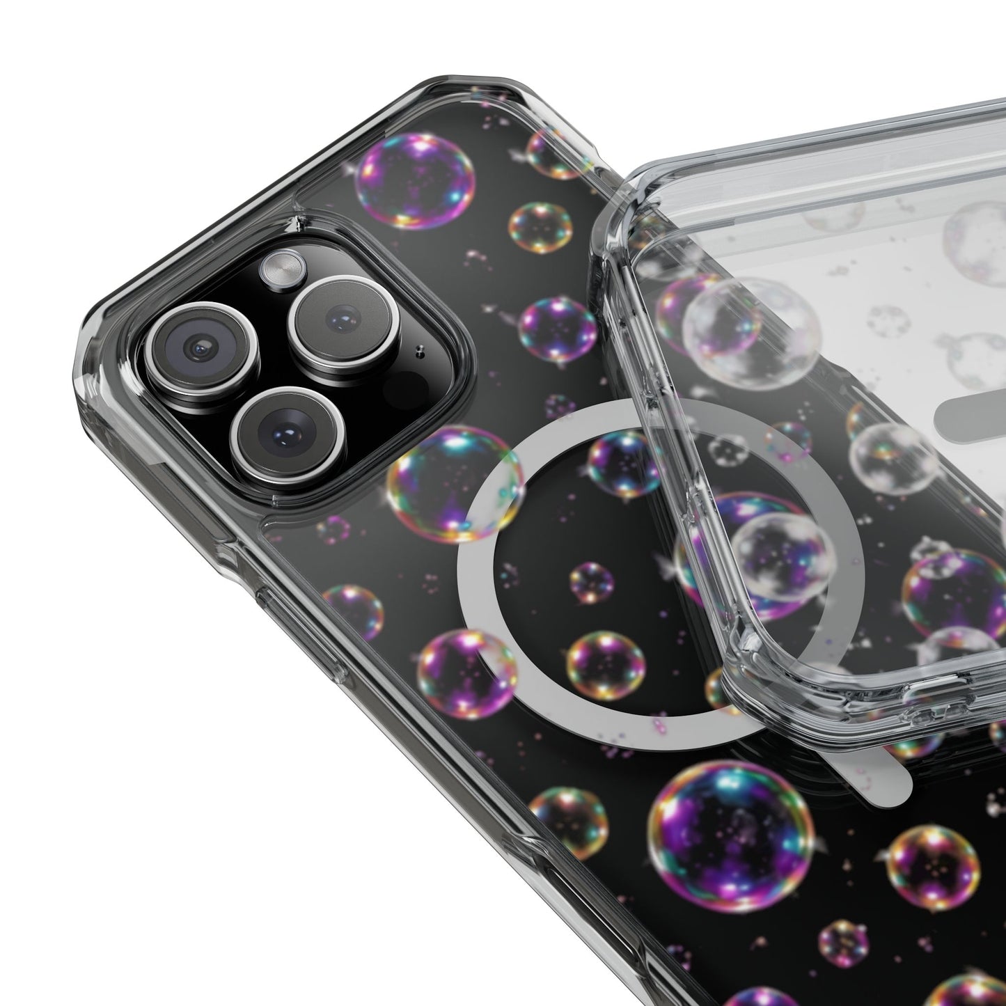 Fully Clear Bubbles Magnetic Clear iPhone Impact Cases