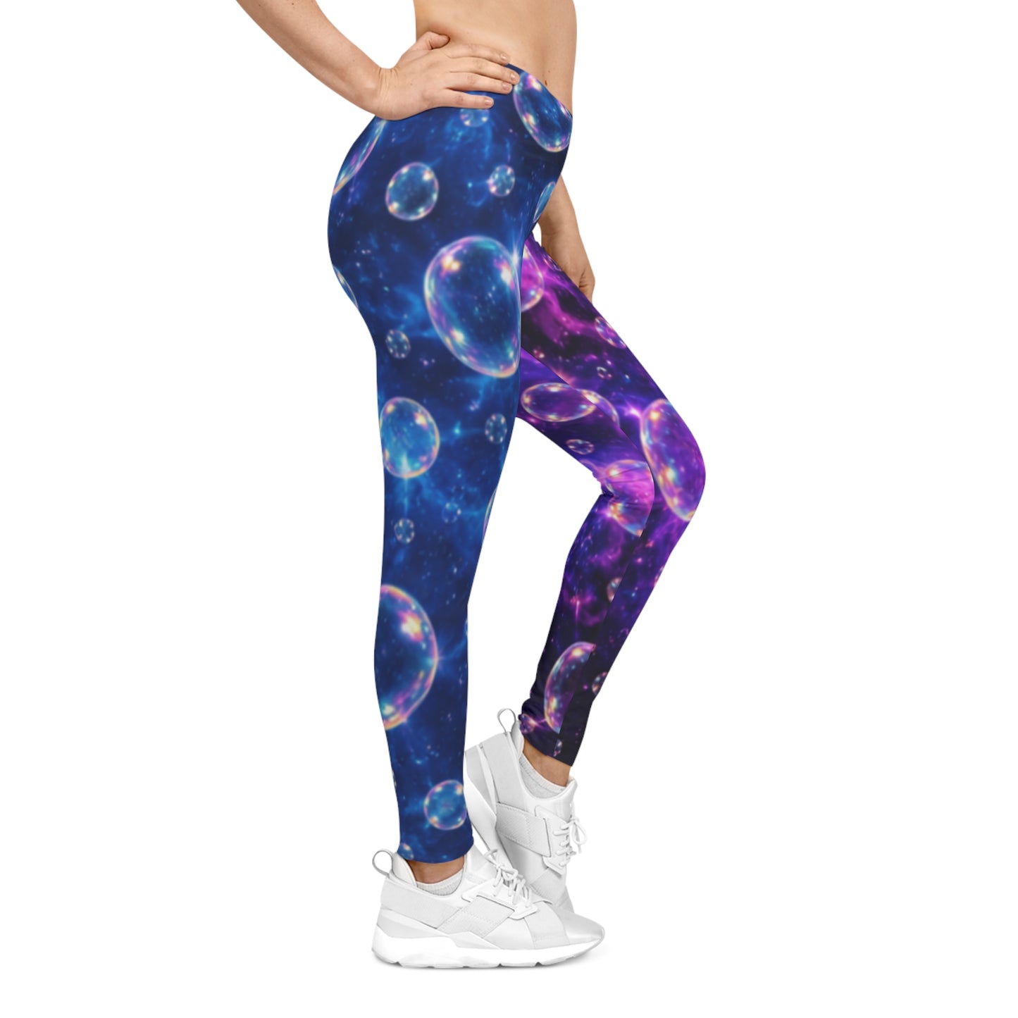 Split Color Bubbles Women's Casual Leggings