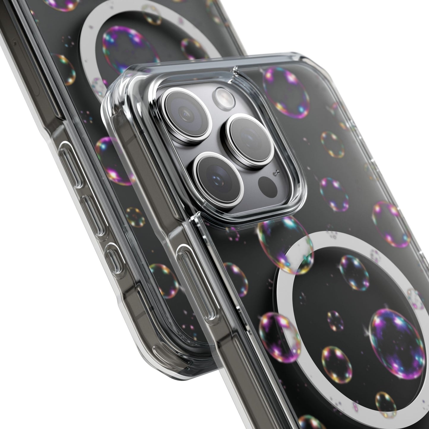 Fully Clear Bubbles Magnetic Clear iPhone Impact Cases