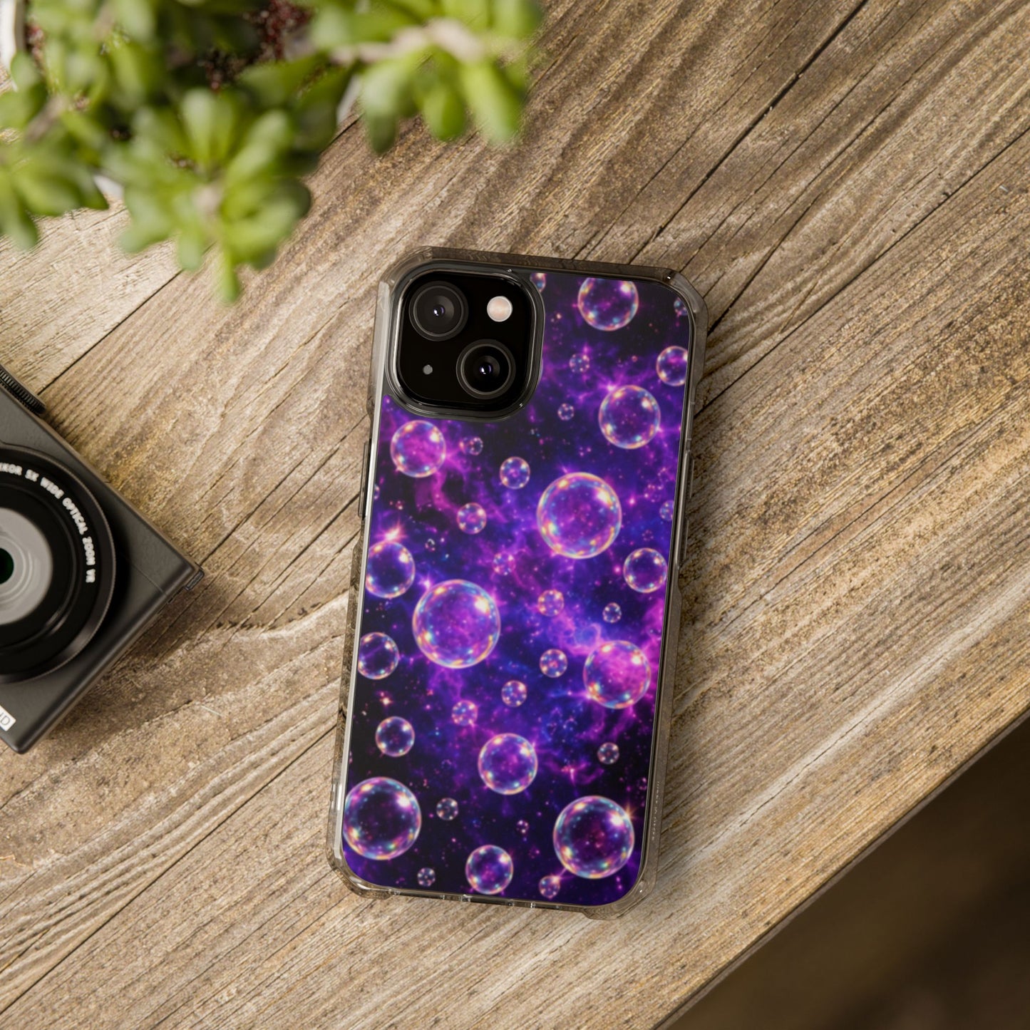 Cosmic Bubbles Magnetic Clear iPhone Impact Cases