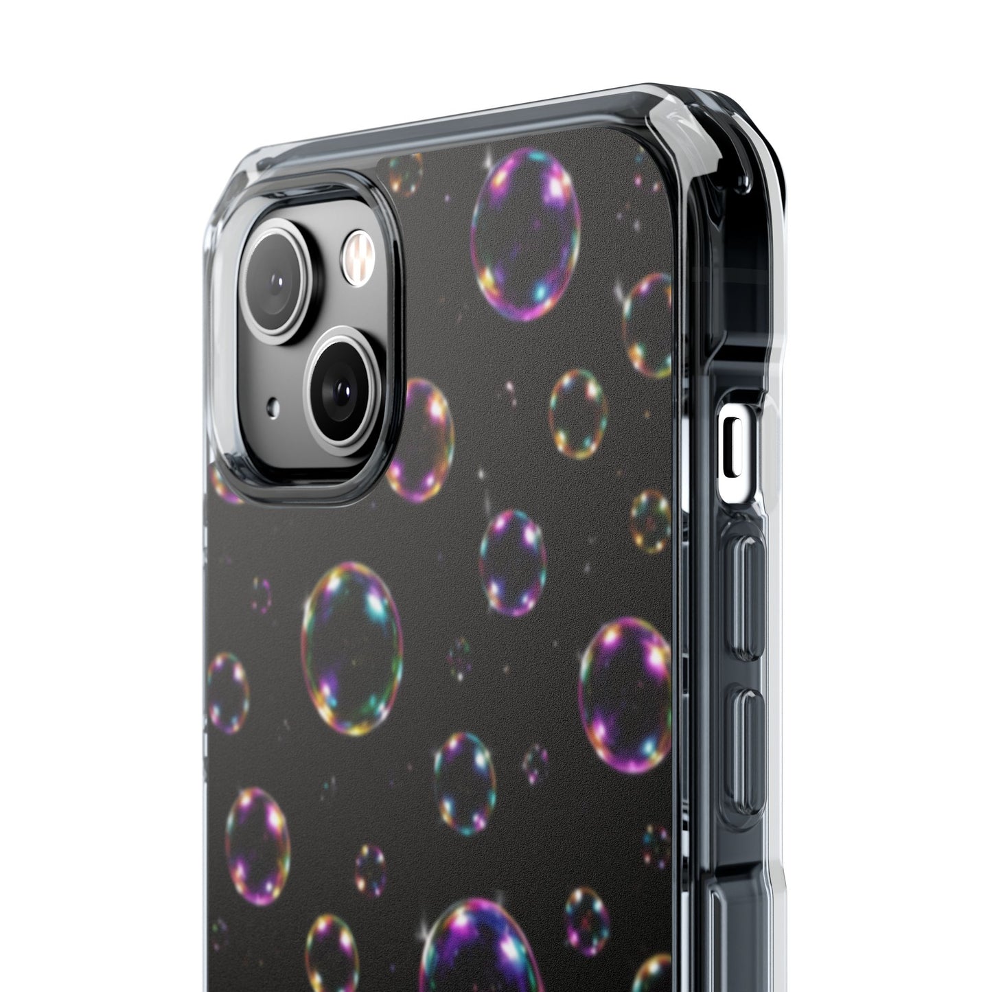 Black Bubbles Magnetic Clear iPhone Impact Cases