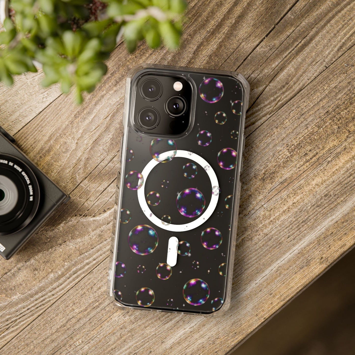 Fully Clear Bubbles Magnetic Clear iPhone Impact Cases