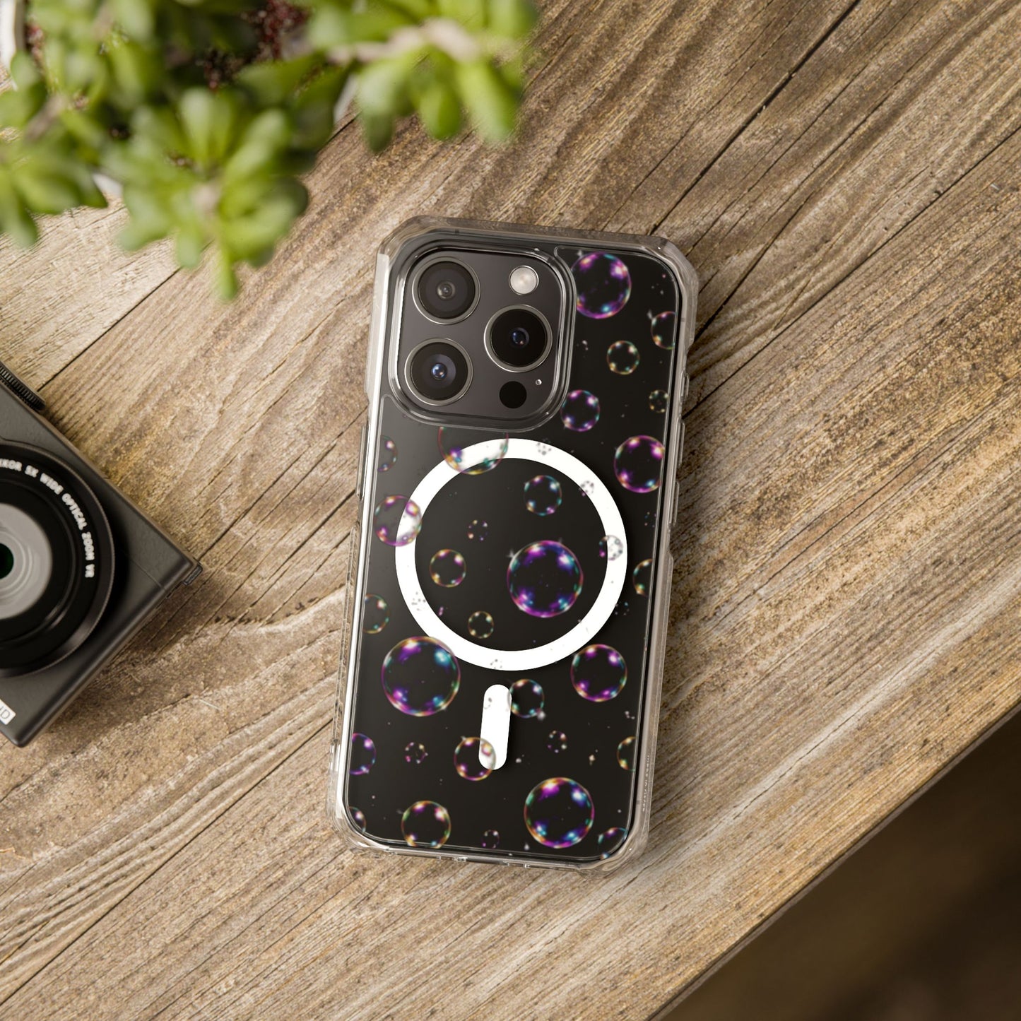 Fully Clear Bubbles Magnetic Clear iPhone Impact Cases