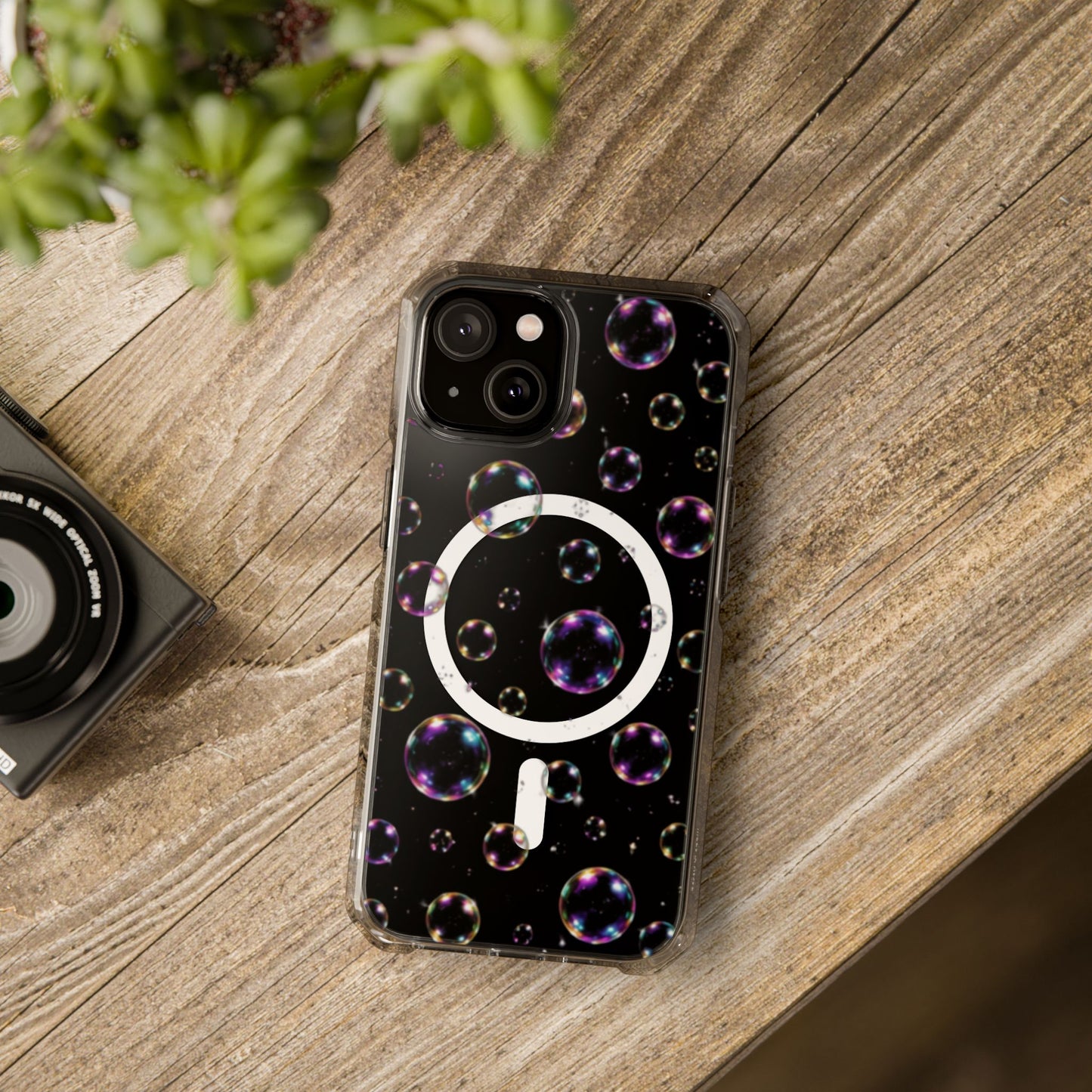 Fully Clear Bubbles Magnetic Clear iPhone Impact Cases
