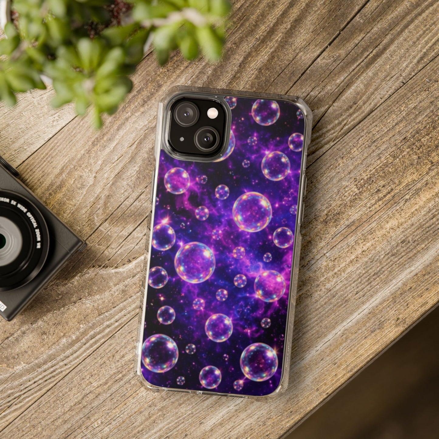 Cosmic Bubbles Magnetic Clear iPhone Impact Cases