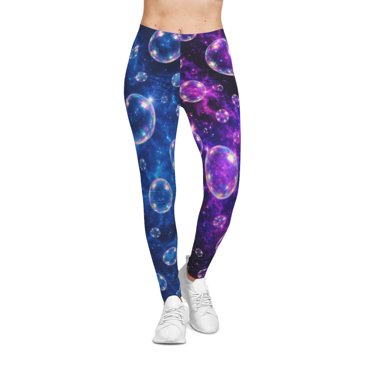 Split Color Bubbles Women's Casual Leggings