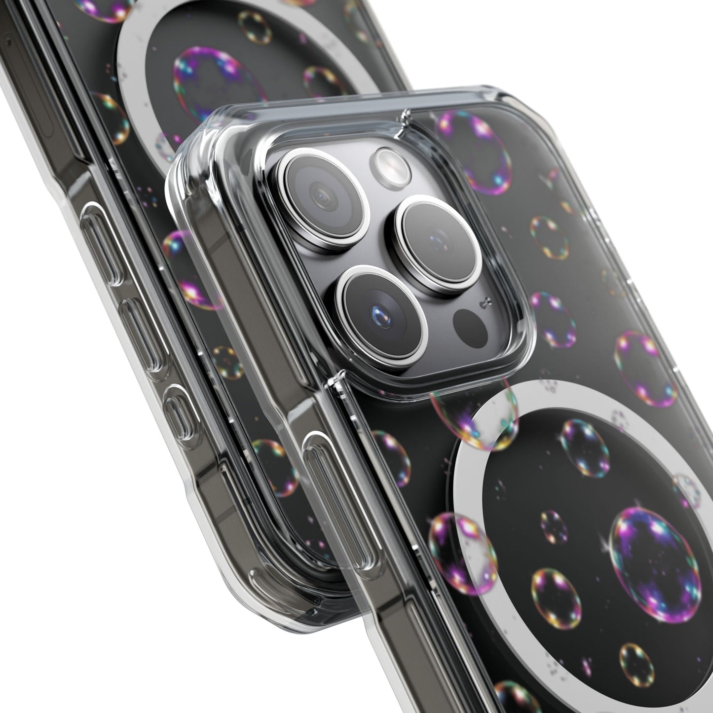 Fully Clear Bubbles Magnetic Clear iPhone Impact Cases