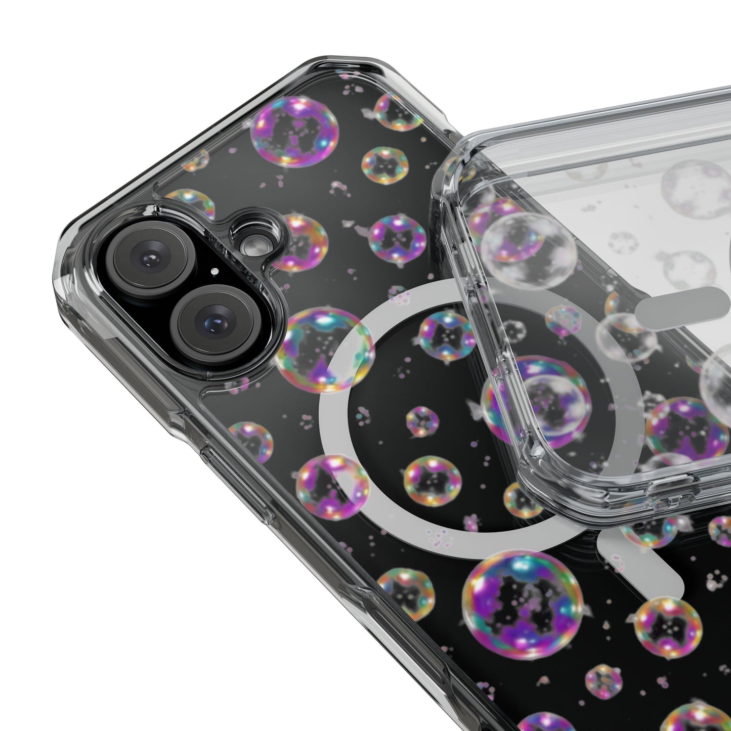 Fully Clear Bubbles Magnetic Clear iPhone Impact Cases