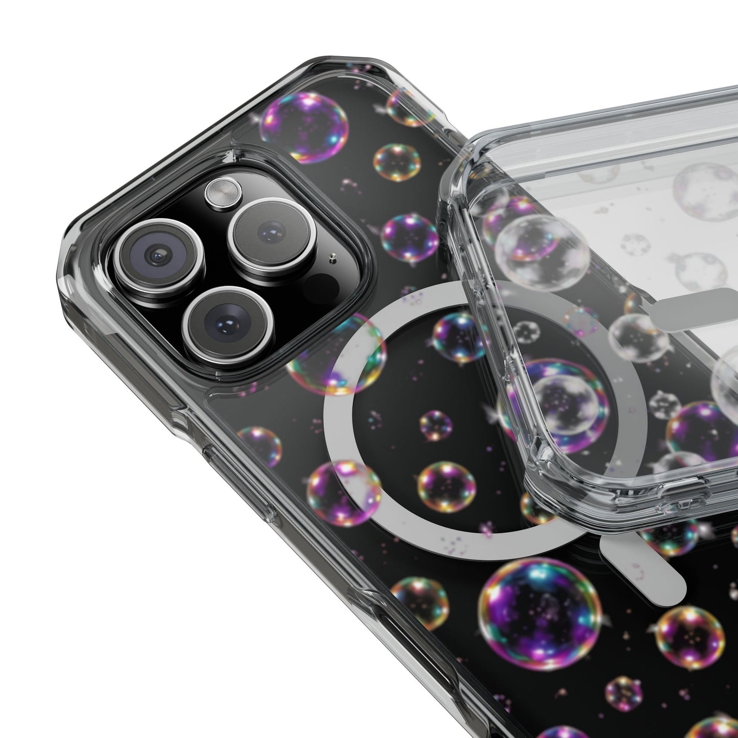 Fully Clear Bubbles Magnetic Clear iPhone Impact Cases