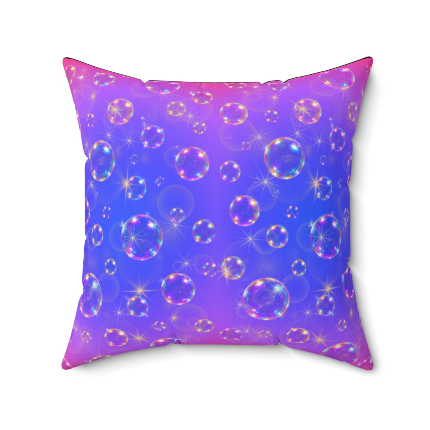 Purple/Pink Bubbles Spun Polyester Square Pillow