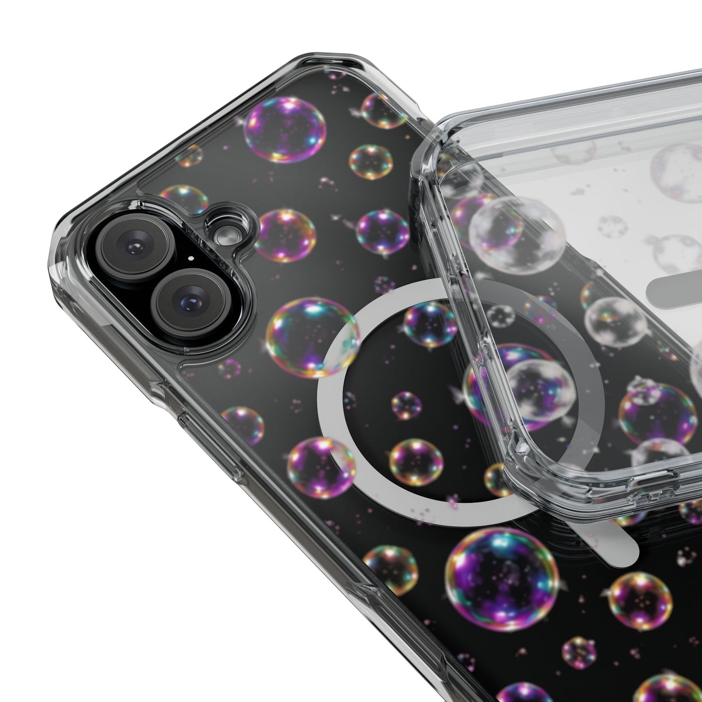 Fully Clear Bubbles Magnetic Clear iPhone Impact Cases