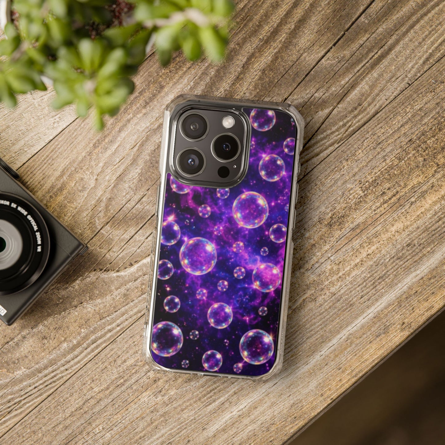 Cosmic Bubbles Magnetic Clear iPhone Impact Cases