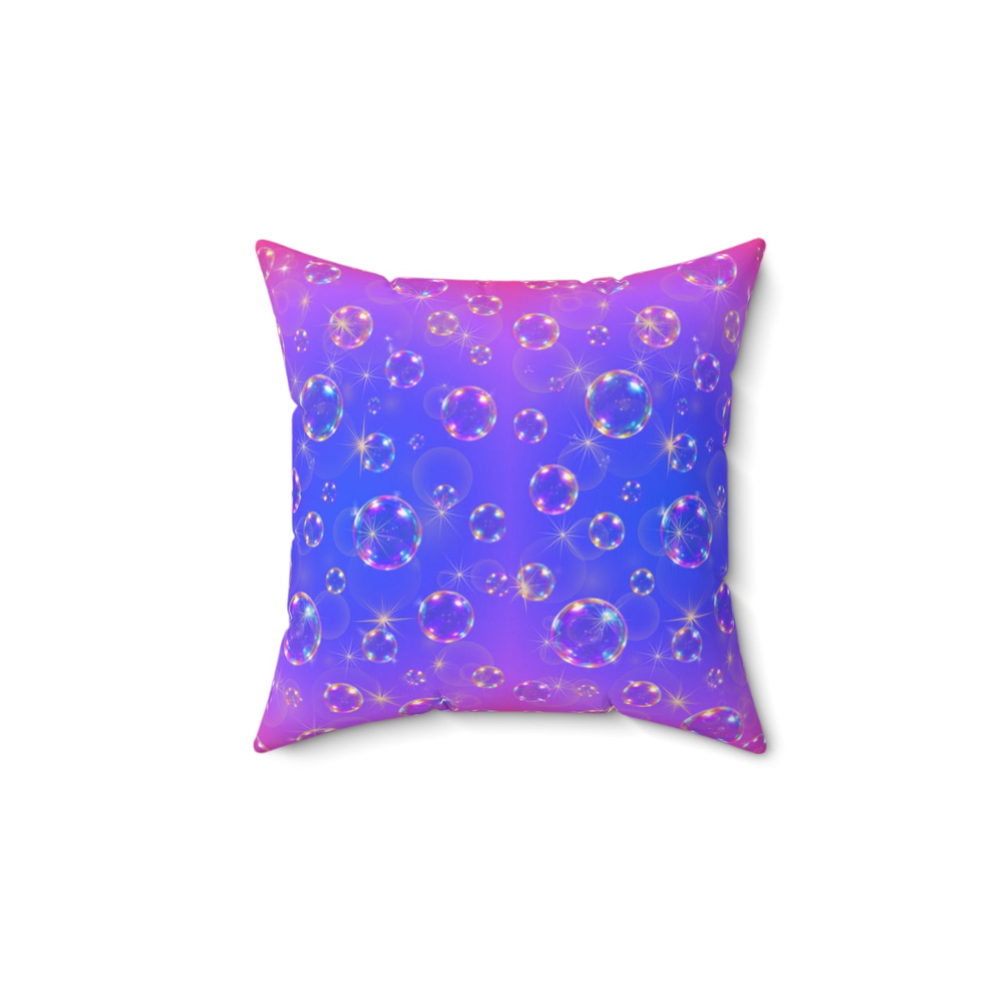 Purple/Pink Bubbles Spun Polyester Square Pillow