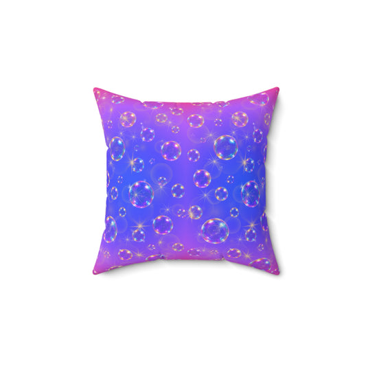 Purple/Pink Bubbles Spun Polyester Square Pillow
