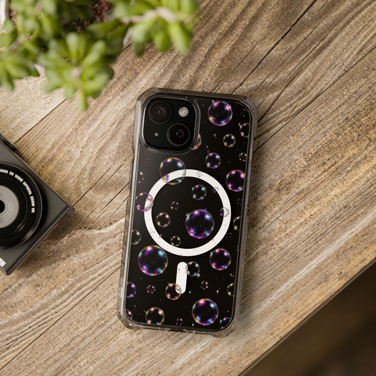 Fully Clear Bubbles Magnetic Clear iPhone Impact Cases
