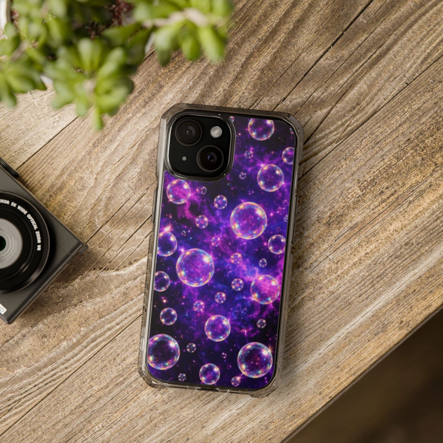 Cosmic Bubbles Magnetic Clear iPhone Impact Cases