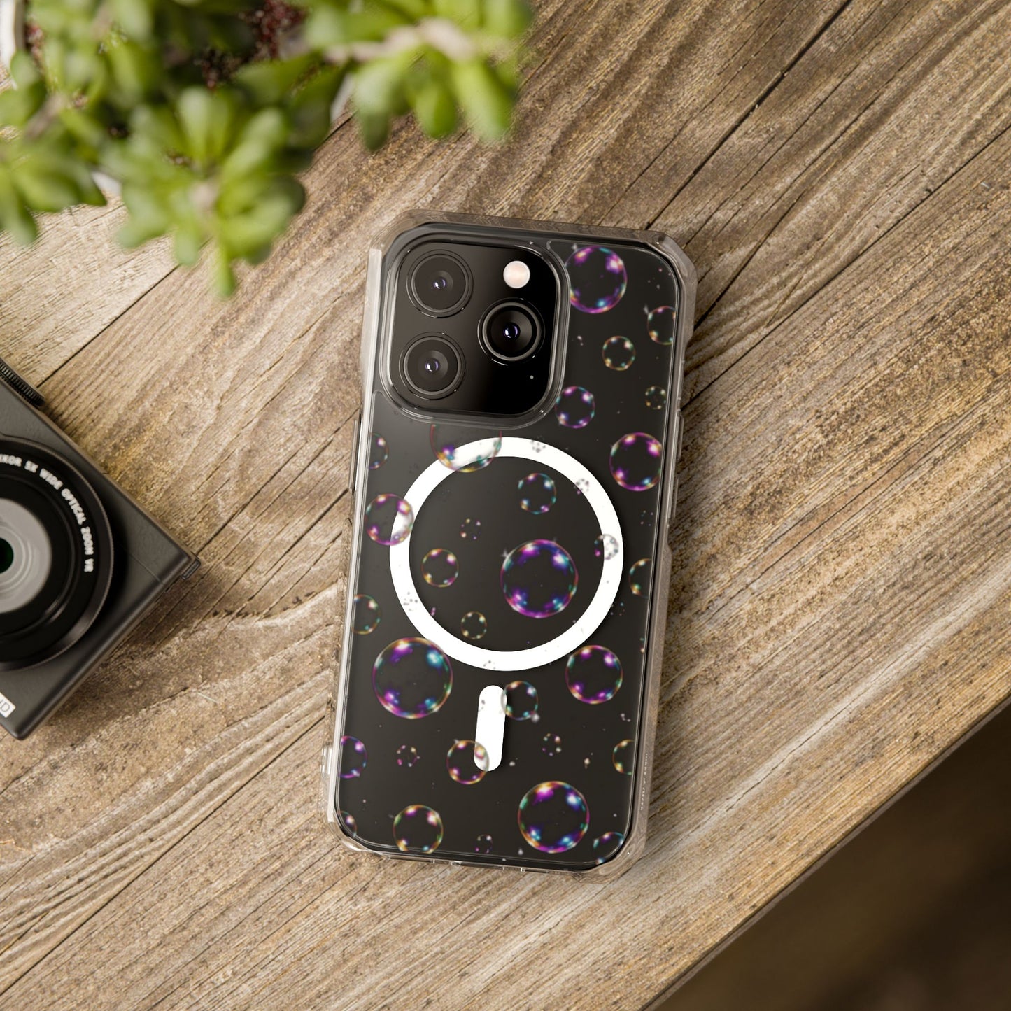Fully Clear Bubbles Magnetic Clear iPhone Impact Cases