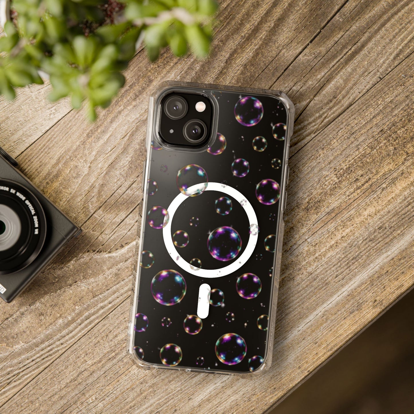 Fully Clear Bubbles Magnetic Clear iPhone Impact Cases