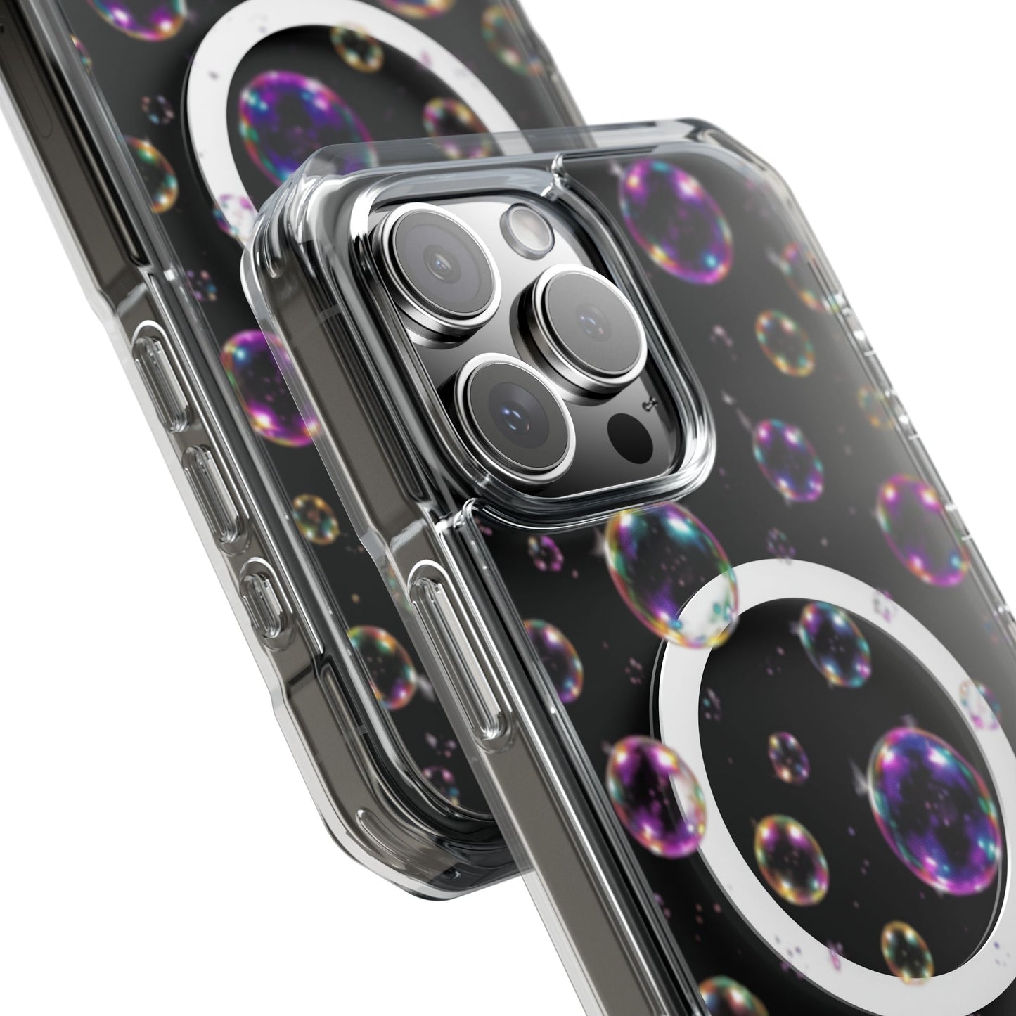 Fully Clear Bubbles Magnetic Clear iPhone Impact Cases
