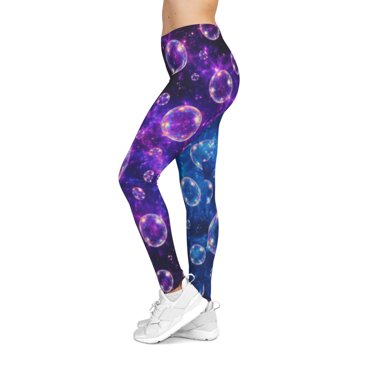 Split Color Bubbles Women's Casual Leggings