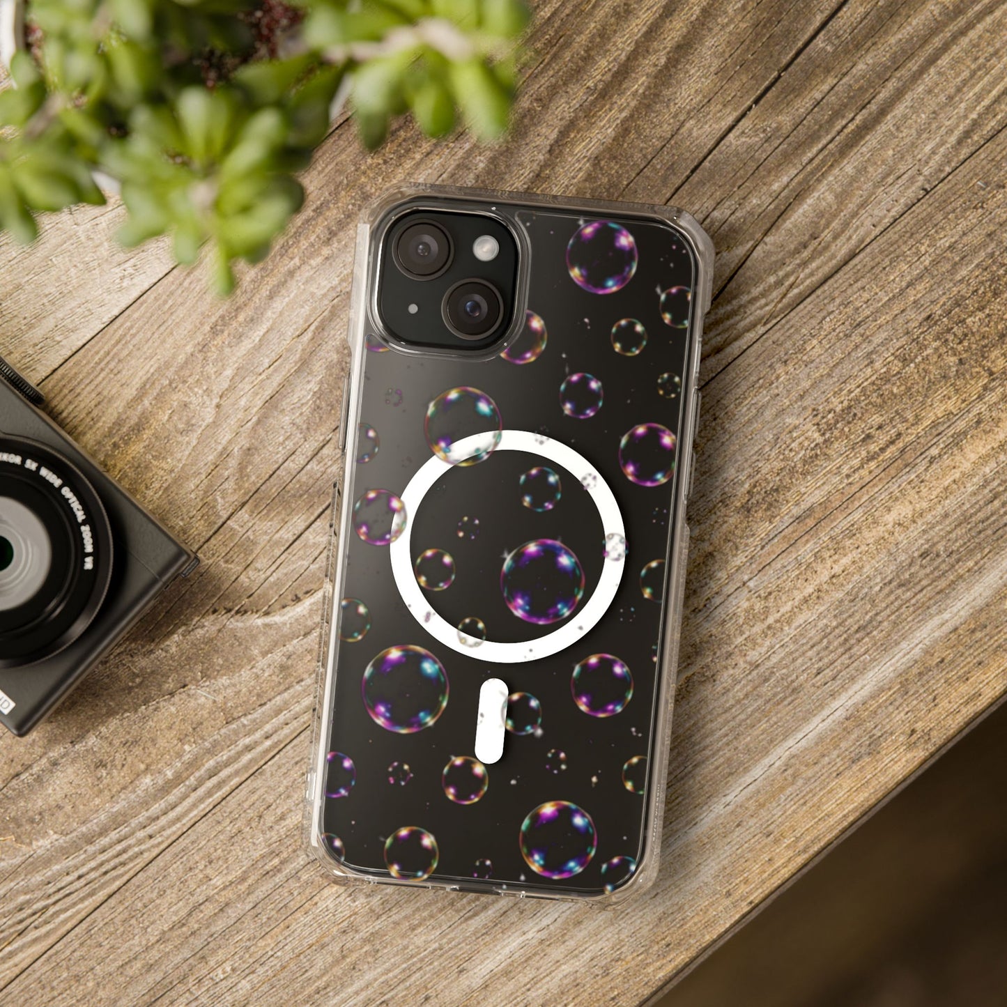 Fully Clear Bubbles Magnetic Clear iPhone Impact Cases